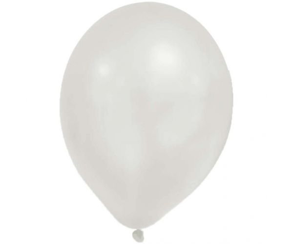 Metallic pasztell fehér lufi – 8 db-os szett