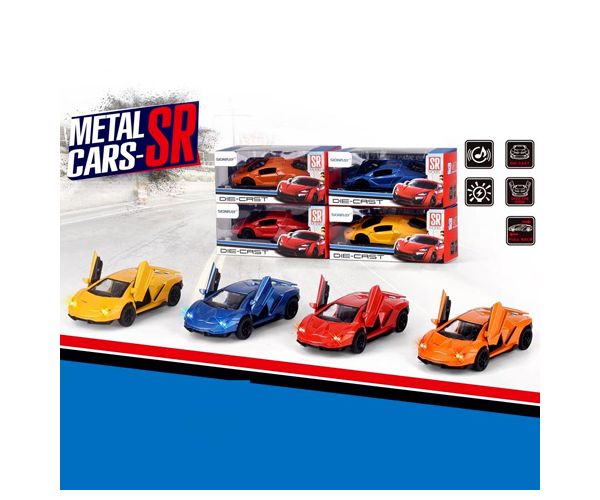Fém hátrahúzós sportkocsi fénnyel és hanggal 1/43