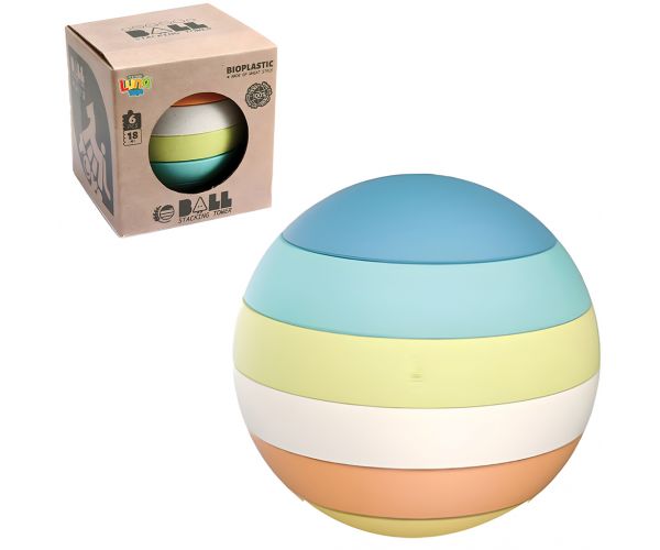 Labda 6db-os toronyépítő játék 12cm