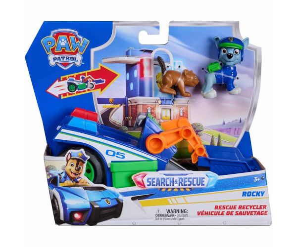 Mancs Őrjárat: Search & Rescue Hátrahúzható Rocky járgánya figurával - Spin Master