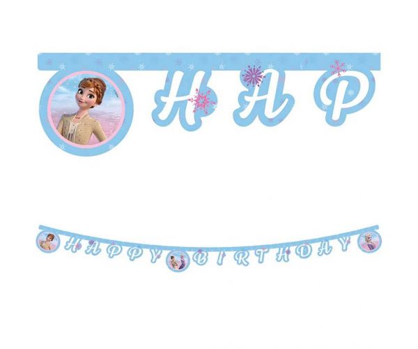 Jégvarázs 2 szülinapi "Happy Birthday" party banner 200cm