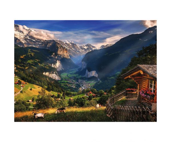 Lauterbrunnen-völgy 1000db-os Prémium plus quality puzzle - Trefl