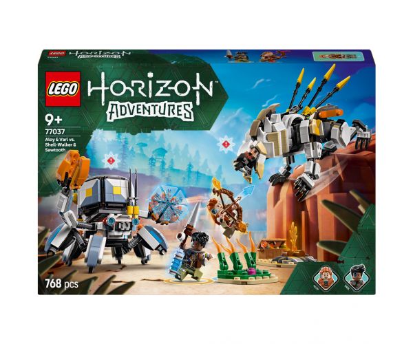 LEGO® Horizon™ Adventures: Aloy és Varl a páncéljáró és a fűrészfog ellen (77037)