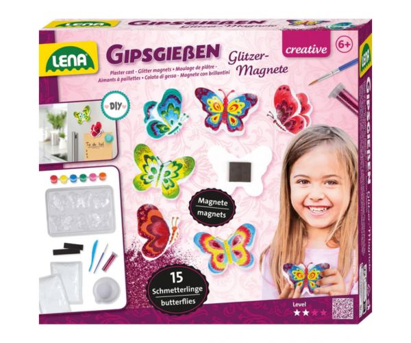 LENA: Pillangós gipszkiöntő és hűtőmágnes készítő szett