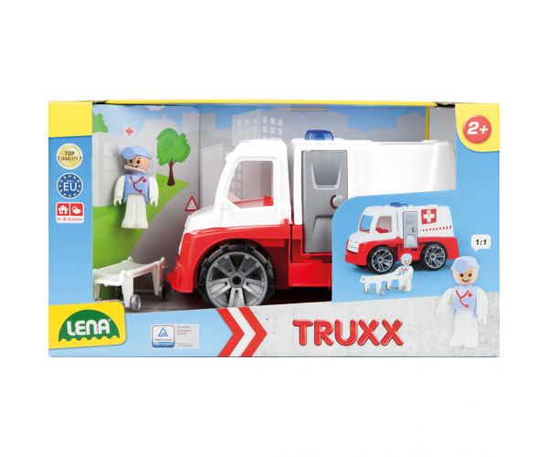 LENA: Truxx mentőautó kiegészítőkkel dobozban 31cm