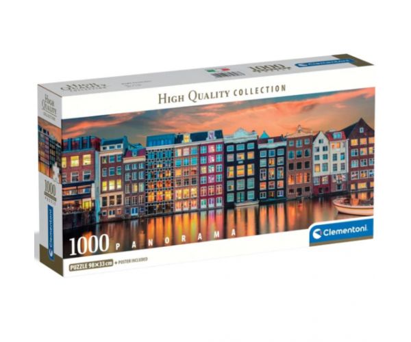 Fényes Amszterdam HQC panoráma 1000db-os puzzle - Clementoni