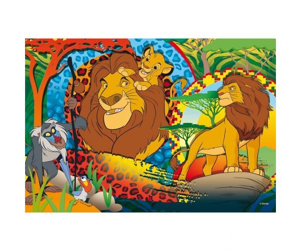 Oroszlánkirály 2 az 1-ben 24db-os Eco maxi puzzle és színező 70x50cm - Lisciani