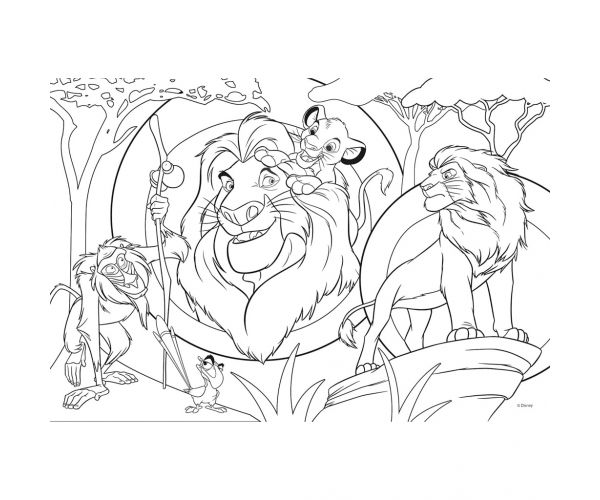Oroszlánkirály 2 az 1-ben 24db-os Eco maxi puzzle és színező 70x50cm - Lisciani