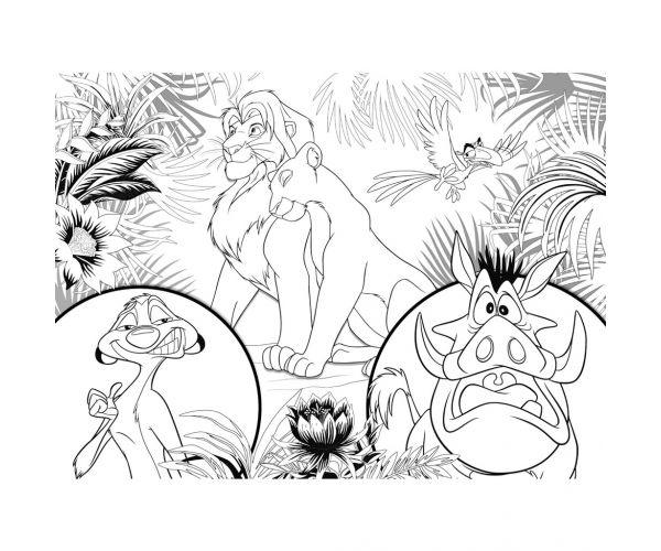 Oroszlánkirály 2 az 1-ben 24db-os Eco mini puzzle és színező 35x25cm - Lisciani