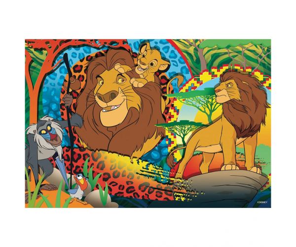 Oroszlánkirály 2 az 1-ben 24db-os puzzle és színező 50x35cm - Lisciani
