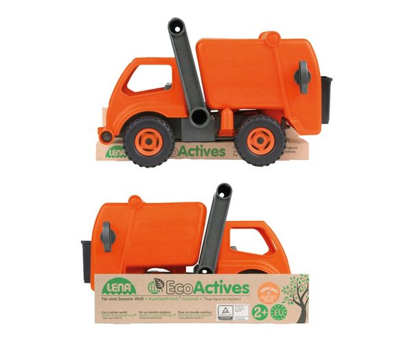 LENA: ECO narancssárga kukásautó 31cm