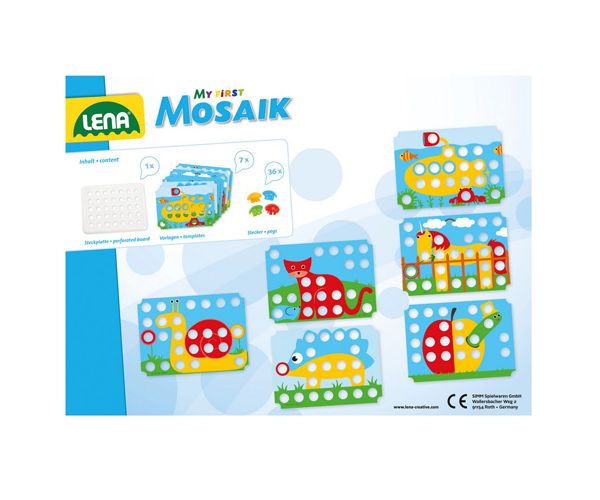 LENA: Mosaik Első Pötyi kreatív szettem 7 mintával 32mm 36db-os
