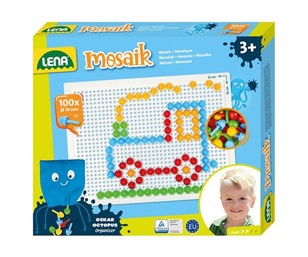 LENA: Mosaik Áttetsző pötyi kreatív szett 10mm 100db-os