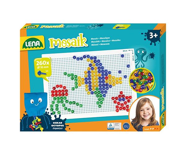 LENA: Mosaik Átlátszó pötyi kreatív szett 10mm 260db-os