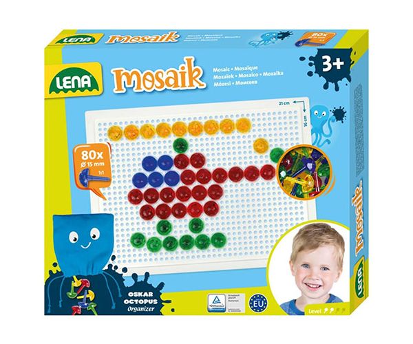 LENA: Mosaik Átlátszó pötyi kreatív szett 15mm 80db-os