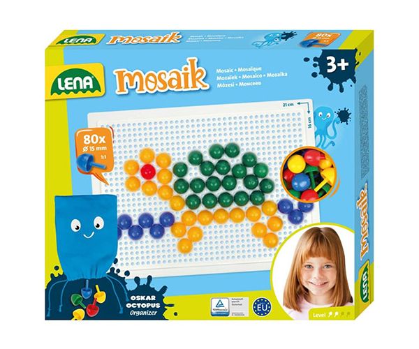 LENA: Mosaik Áttetsző pötyi kreatív készlet 15mm 80db-os