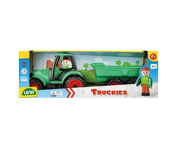 LENA: Truckies traktor utánfutóval és figurával 36cm