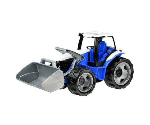 LENA: Óriás traktor homlokrakodóval kék/fehér 62cm