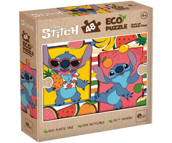 Lilo és Stitch gyümölcsös kaland 2 az 1-ben 48db-os Eco mini puzzle és színező 35x25cm - Lisciani