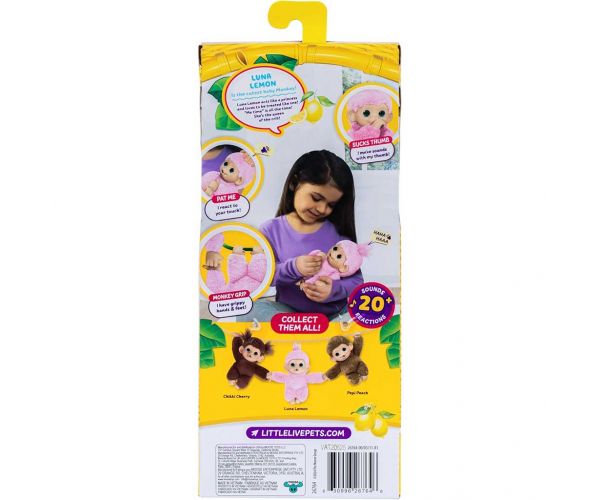 Little Live Pets: Mini Maki Luna Lemon interaktív pink majom