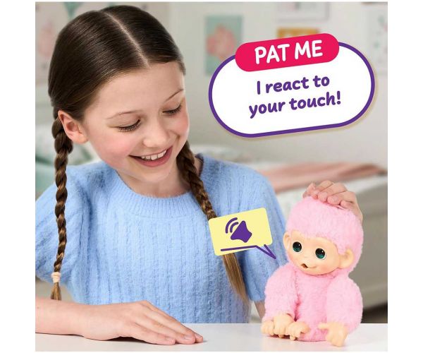 Little Live Pets: Mini Maki Luna Lemon interaktív pink majom