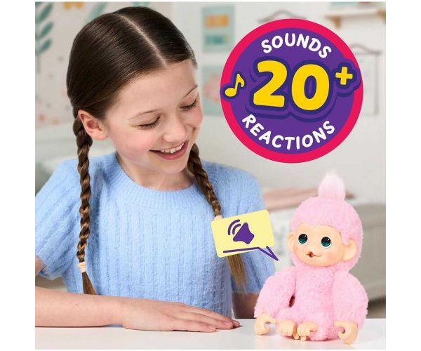 Little Live Pets: Mini Maki Luna Lemon interaktív pink majom