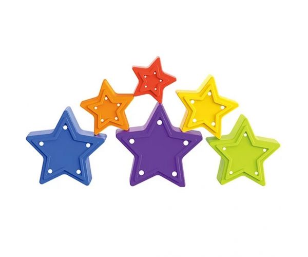 Little Stars: Színes csillag formájú toronyépítő bébijáték