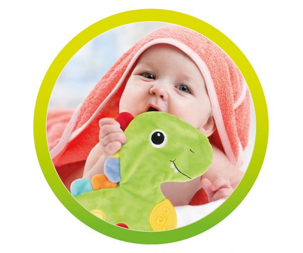 Little Stars: Dinoszauruszos rágókás, csörgős nyálkendő