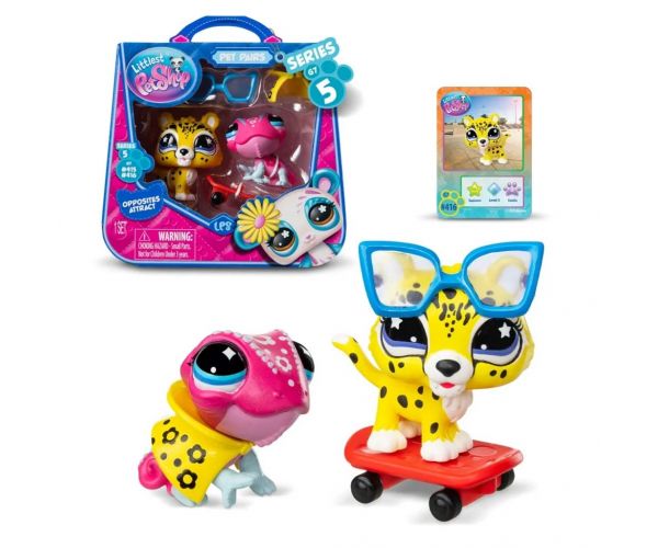 Littlest Pet Shop: Dupla kisállat figura csomag S5 - Kaméleon és Jaguár