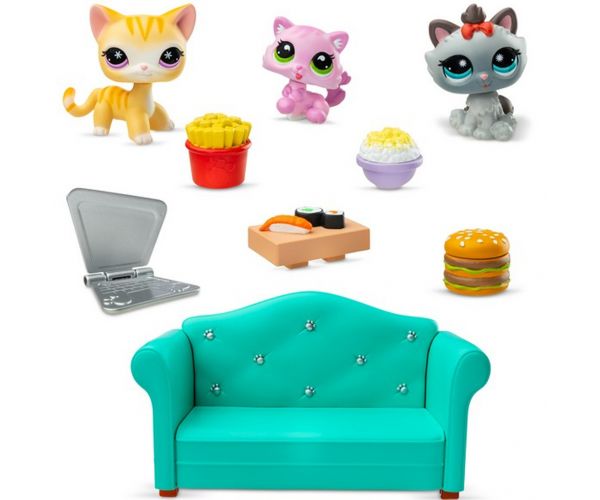 Littlest Pet Shop: Diner Dash 3db-os játékszett cica figurákkal