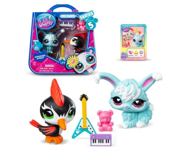 Littlest Pet Shop: Dupla kisállat figura csomag S5 - Harkály és Nyúl