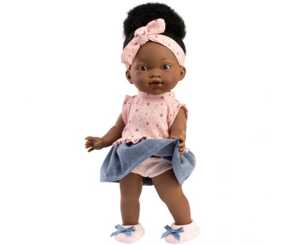 Llorens: Zoé 28cm-es baba csillag mintás ruhában