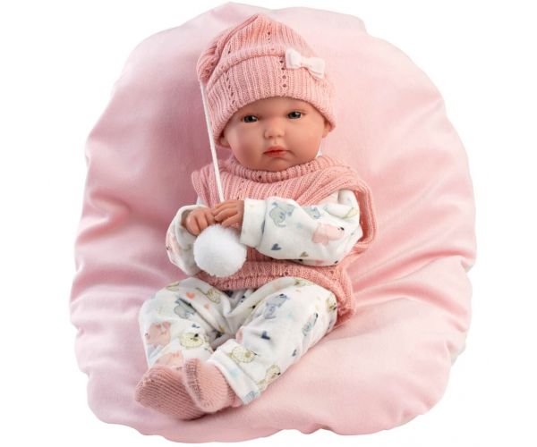 Llorens: Bimba újszülött baba párnával 35cm