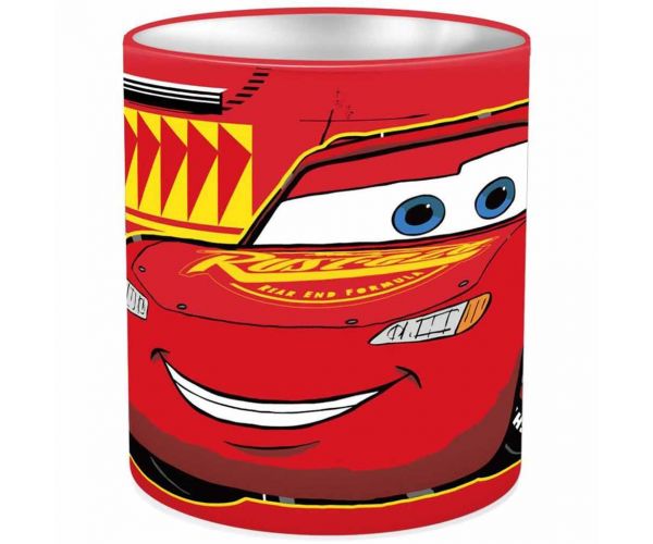 Luna: Disney Verdák - Villám McQueen henger alakú fém asztali írószertartó 10x11cm
