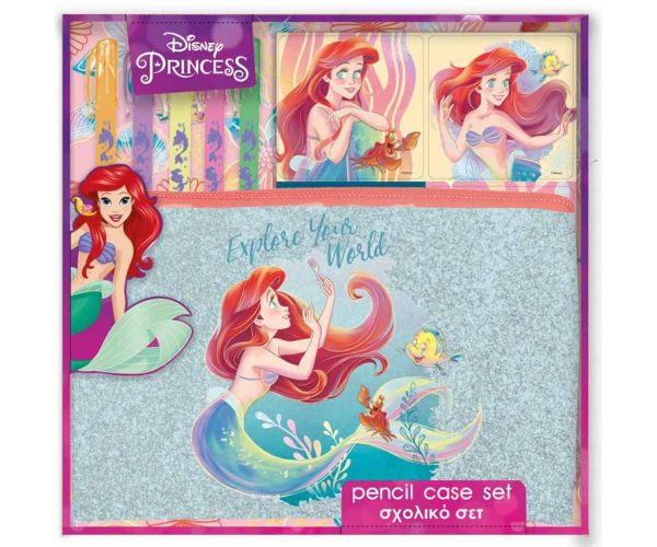 Luna: Disney Hercegnők - Ariel írószer szett PVC táskában