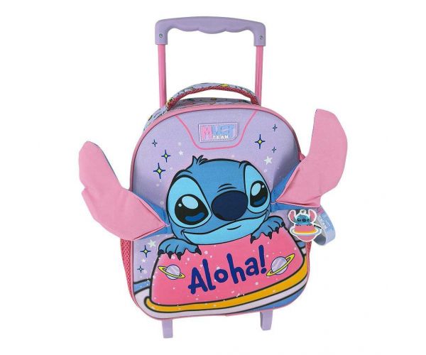 Luna: Disney Stitch Aloha 2 rekeszes gurulós ovis hátizsák 27x10x31cm