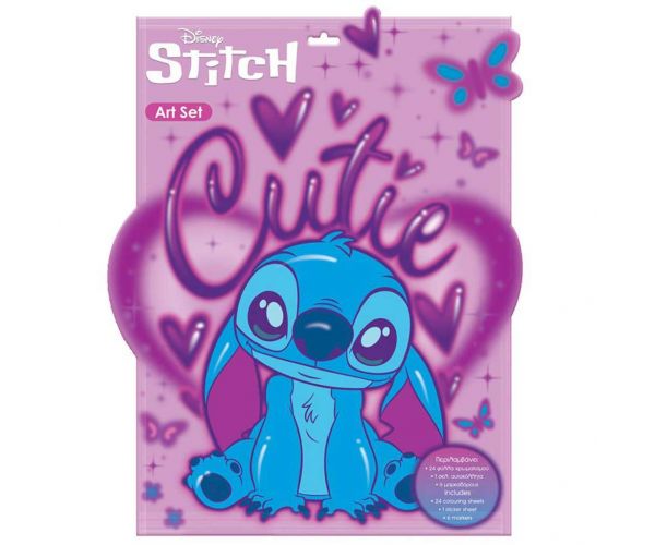 Luna: Disney Stitch Art Set színező 6 darab filctollal és matricákkal