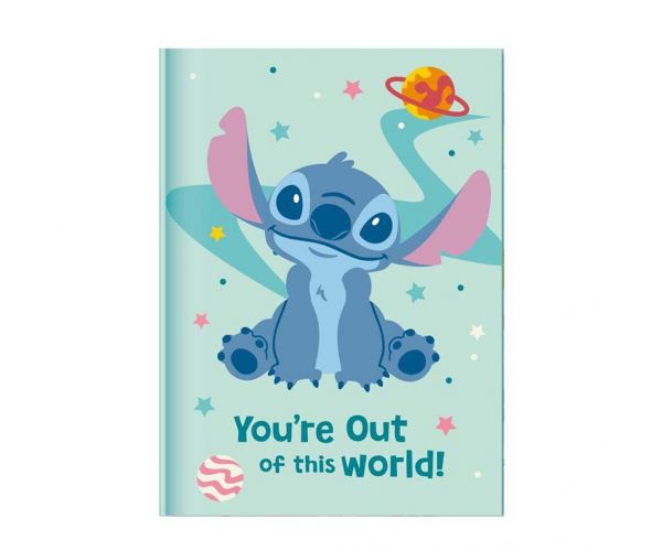 Luna: Disney Stitch Titkos napló lakattal és pom-pomos tollal 12x18cm 60 lapos