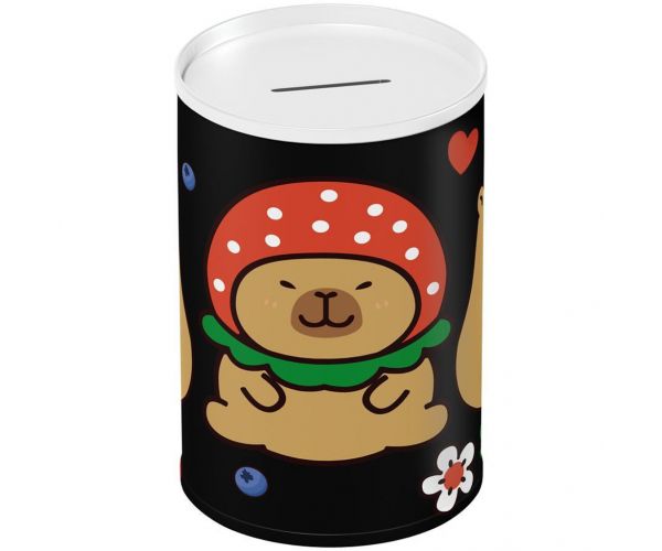 Luna: Capybara mintás henger alakú fém persely 10x15 cm