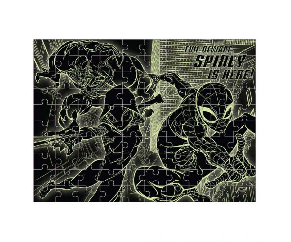 Luna: Marvel Pókember 100db-os sötétben világító puzzle