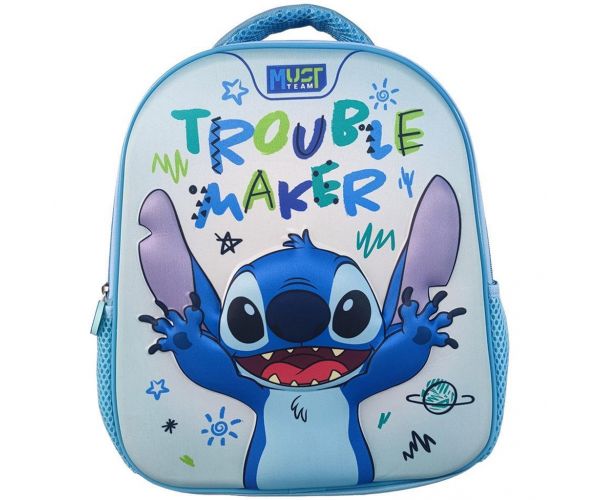 Luna: Must Team 3D Stitch lekerekített ovis hátizsák 26x10x32 cm