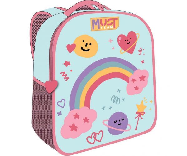 Luna: Must Team 3D szivárvány mintás ovis hátizsák 26x10x32cm