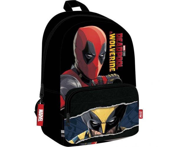 Luna: Must Team Marvel Deadpool és Rozsomák lekerekített iskolatáska, hátizsák 29x17x41cm