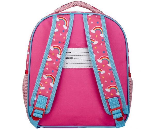 Luna: Must Team unikornis cicák lekerekített 2 rekeszes ovis hátizsák 27x10x31cm