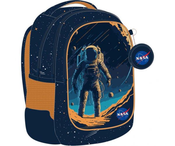 Luna: NASA lekerekített 3 rekeszes iskolatáska, hátizsák 32x18x43cm