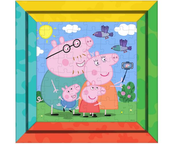 Luna: Peppa malac 2 az 1-ben 64db-os színezhető puzzle kerettel