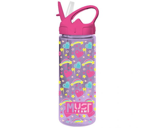 Luna: Must Team mintás műanyag kulacs szívószállal többféle változatban 500ml 1db