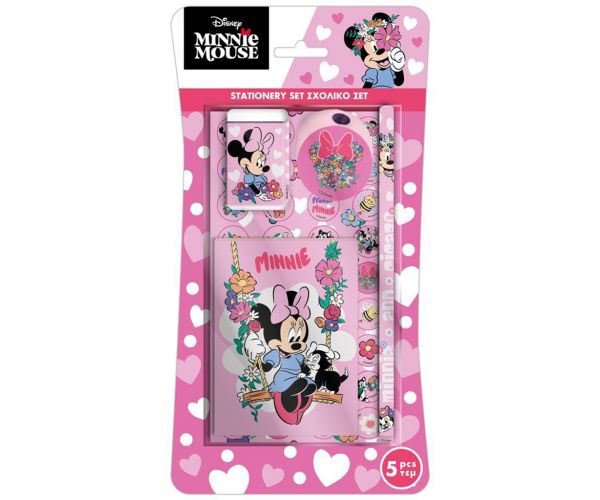 Luna: Minnie egér rózsaszín 5db-os írószer szett