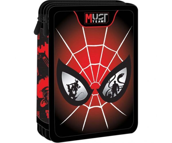 Luna: Spider 2 szintes töltött tolltartó – Eyes design