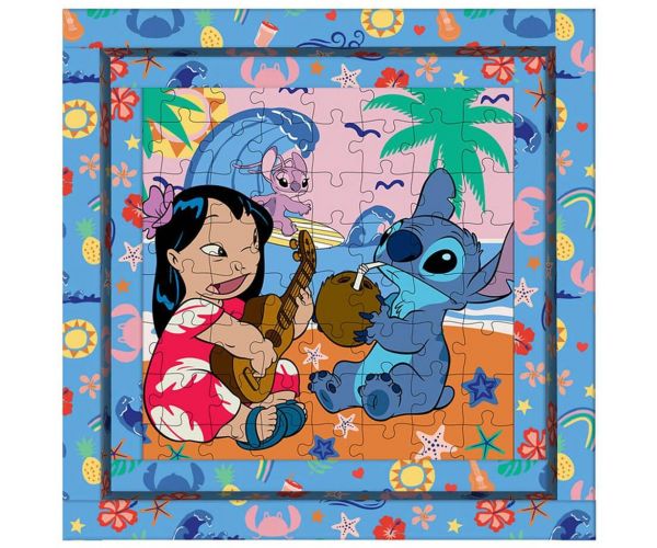 Luna: Stitch Hawaii hangulat 64db-os keretes színezhető puzzle